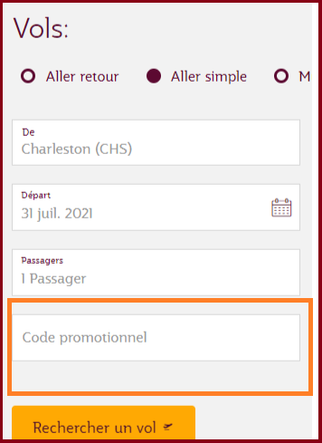 Où mettre mon code promo Qatar Airways ?